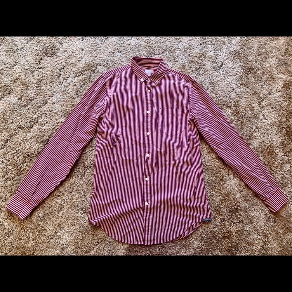 JCPenny Striped Button Down Shirt - Men’s Small